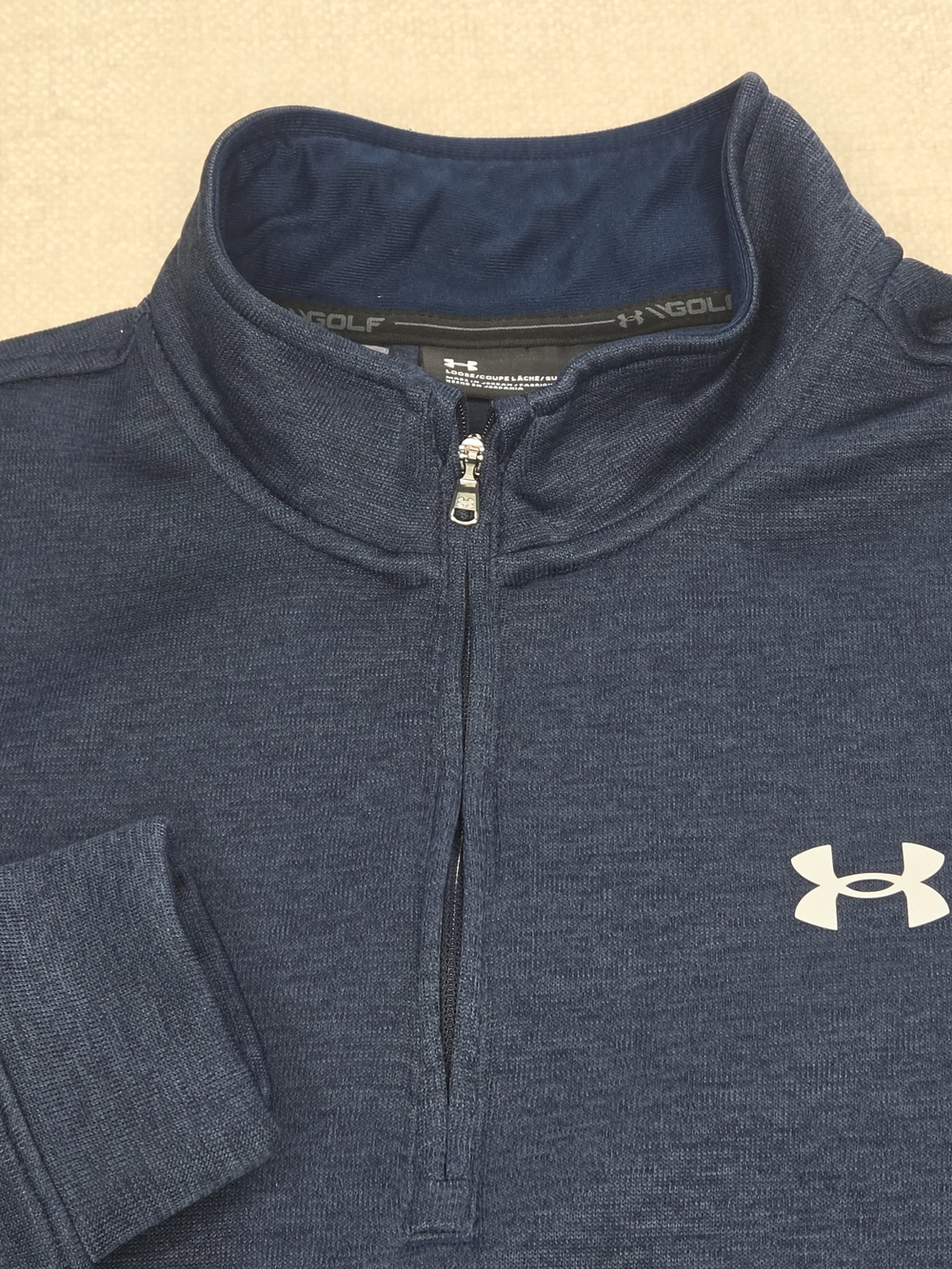 Under Armour Golf ColdGear Men's Medium 1/4 Zip Pullover Navy Blue Performance